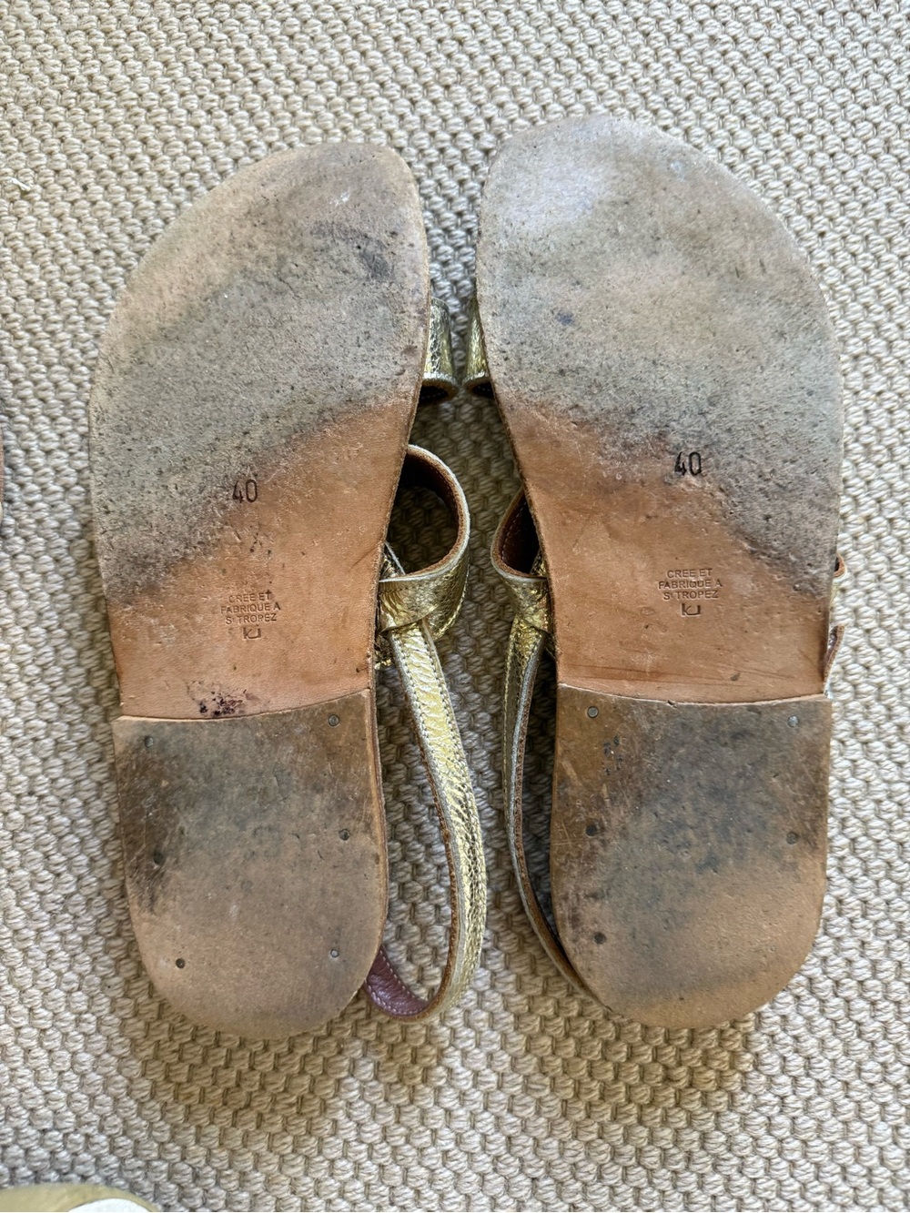 K Jacques Gold Women's Strappy Sandals - Size 40